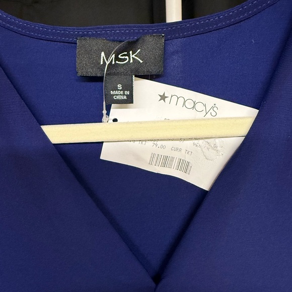 Macy's Vibrant Blue Midi Dress missing belt Size S - Picture 2 of 6